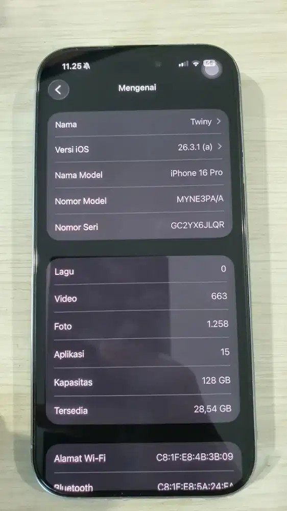 BU jual ip 16 pro 128gb kondisi like new BH 100%