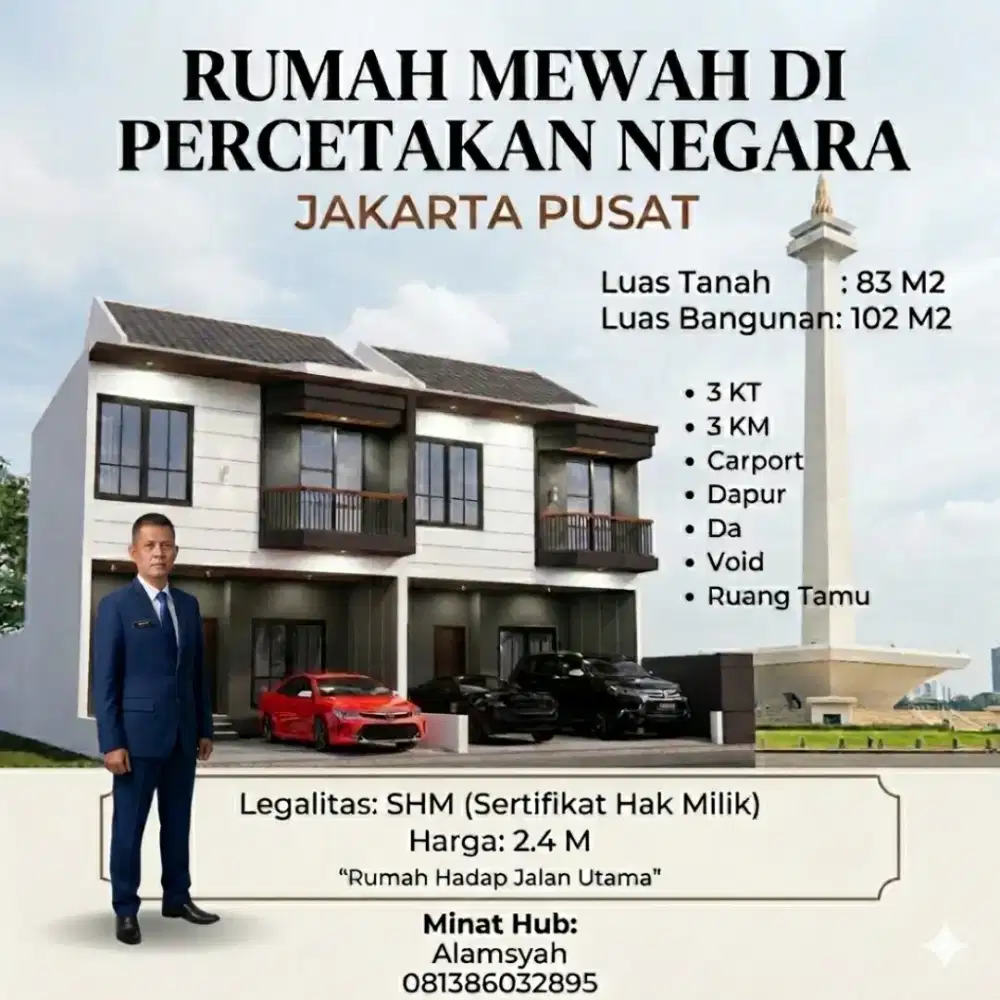 RUMAH BARU di PERCETAKAN NEGARA, Jakarta Pusat