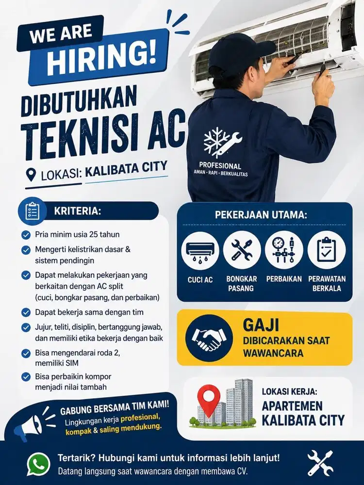 Lowongan Kerja Teknisi AC