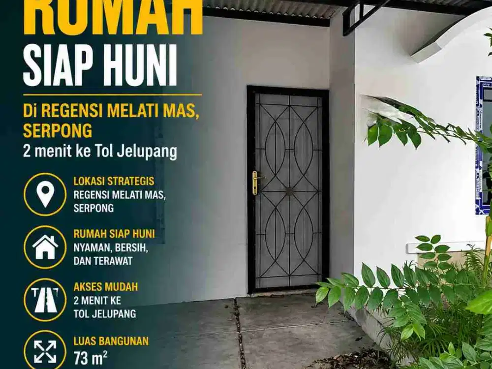 DISEWAKAN RUMAH DI REGENSI MELATI MAS SERPONG 2 MENIT KE TOL