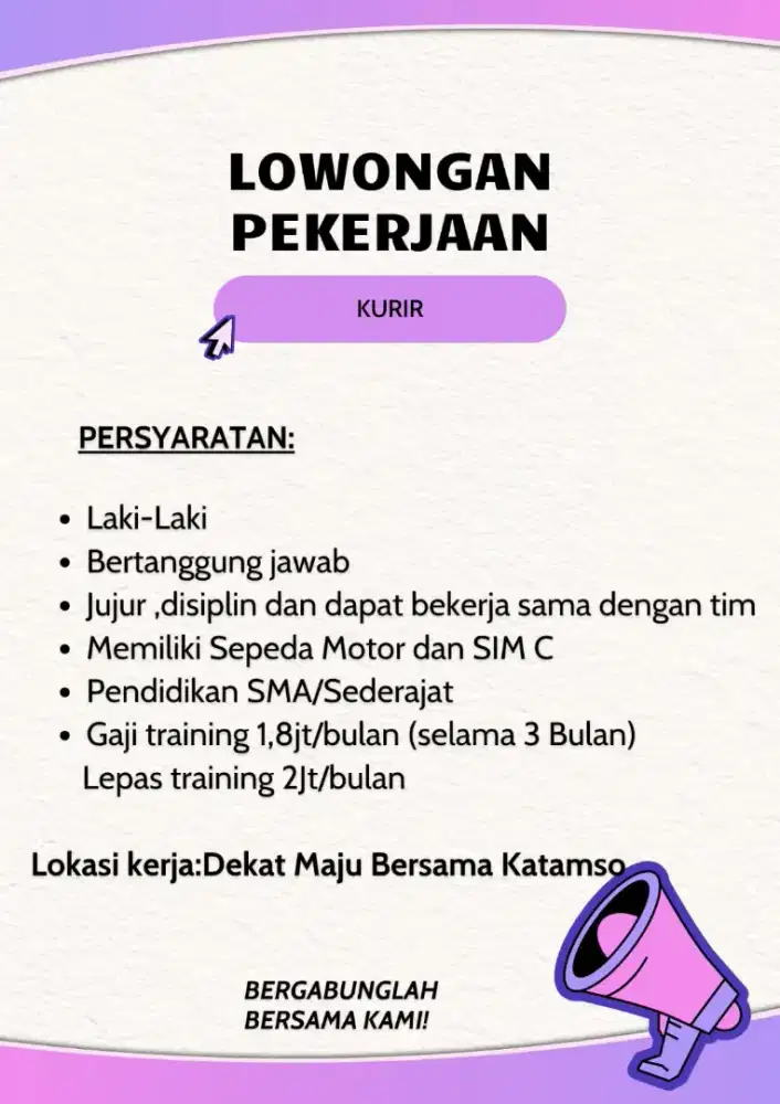 Kurir/Staff Gudang