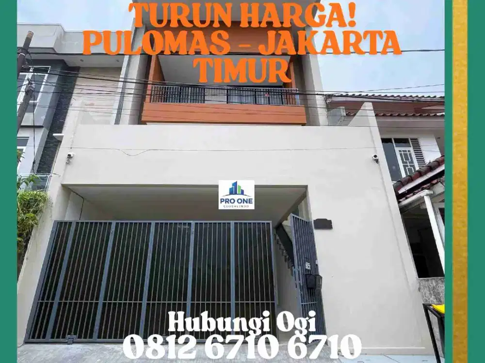 [TURUN HARGA] RUMAH MODERN TROPICAL KOMPLEK ELITE PULOMAS, JAKARTA TIMUR