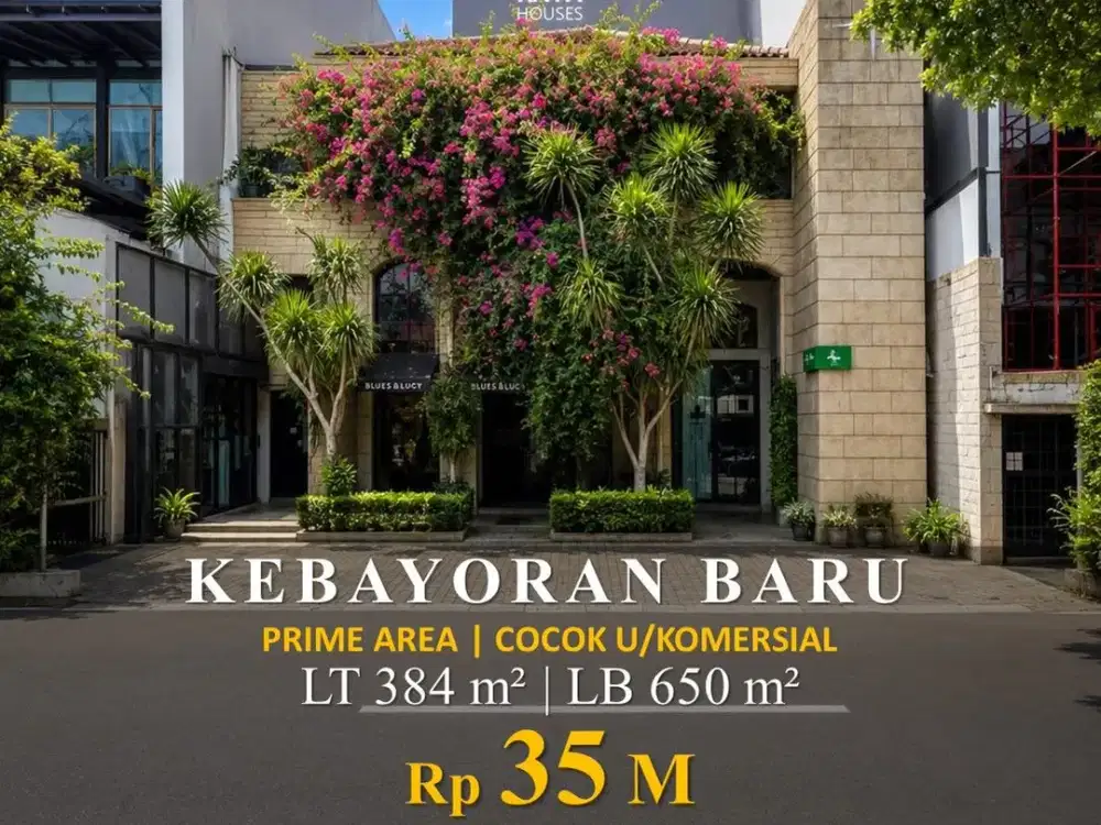 Kebayoran Baru 384m² Ruko 650m² 3 Lantai Private Lift, 35M Nego