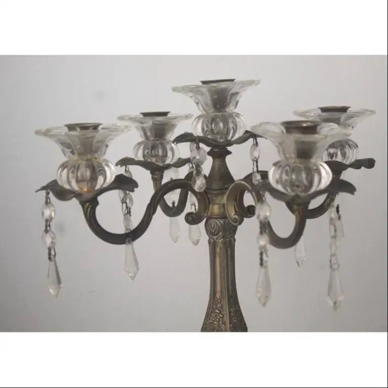 Dekorasi Rumah Tempat lilin klasik Candelabra Vintage 5-Arm Second