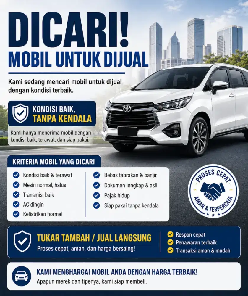 DICARI MOBIL UNTUK DIJUAL