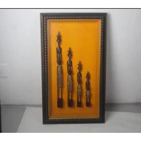 Wall Art Kayu Ukir Untuk - Patung Keluarga Afrika