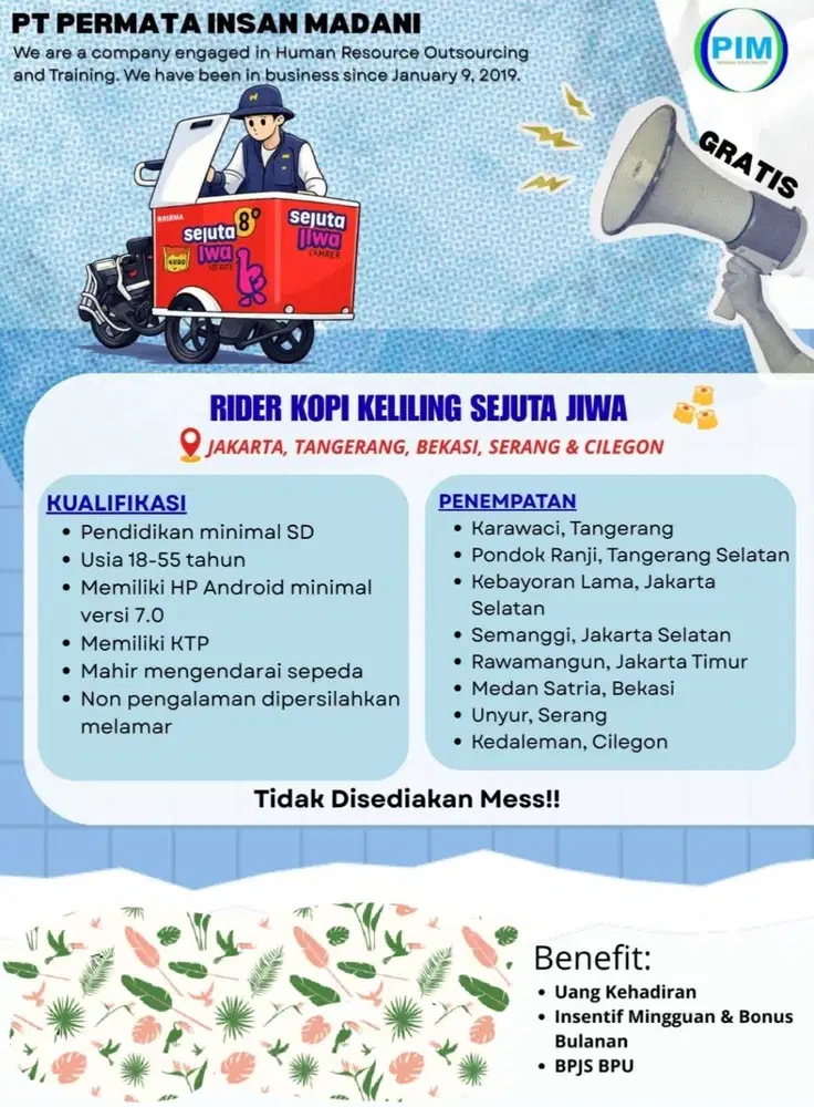 Lowongan Kerja geratis tidk dipungut biaya sama sekali