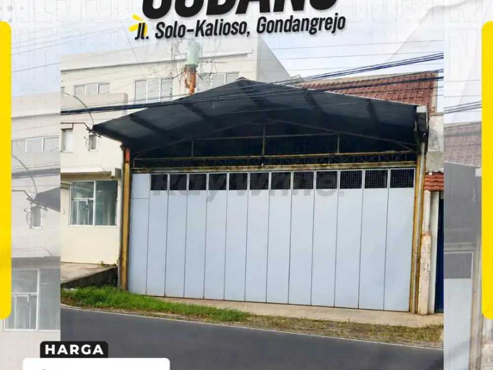 Gudang Industri Dijual di Gondangrejo Karanganyar Jl Solo-Kalioso Akses Kontainer