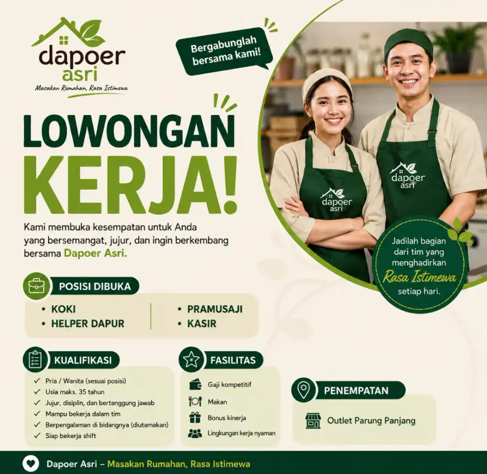 DiCari untuk Helper dan jaga warung