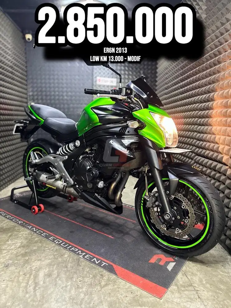 ER6N OR ER 6 N 2013 LOW KM 13XXX MODIF AKRAPOVIC & PCV MEWAH BRO