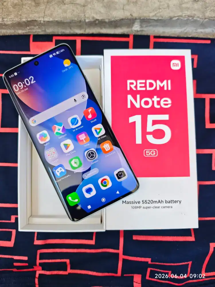 Redmi Note 15 5G 8/256 Fullset ori segel mulus garansi ON 2027