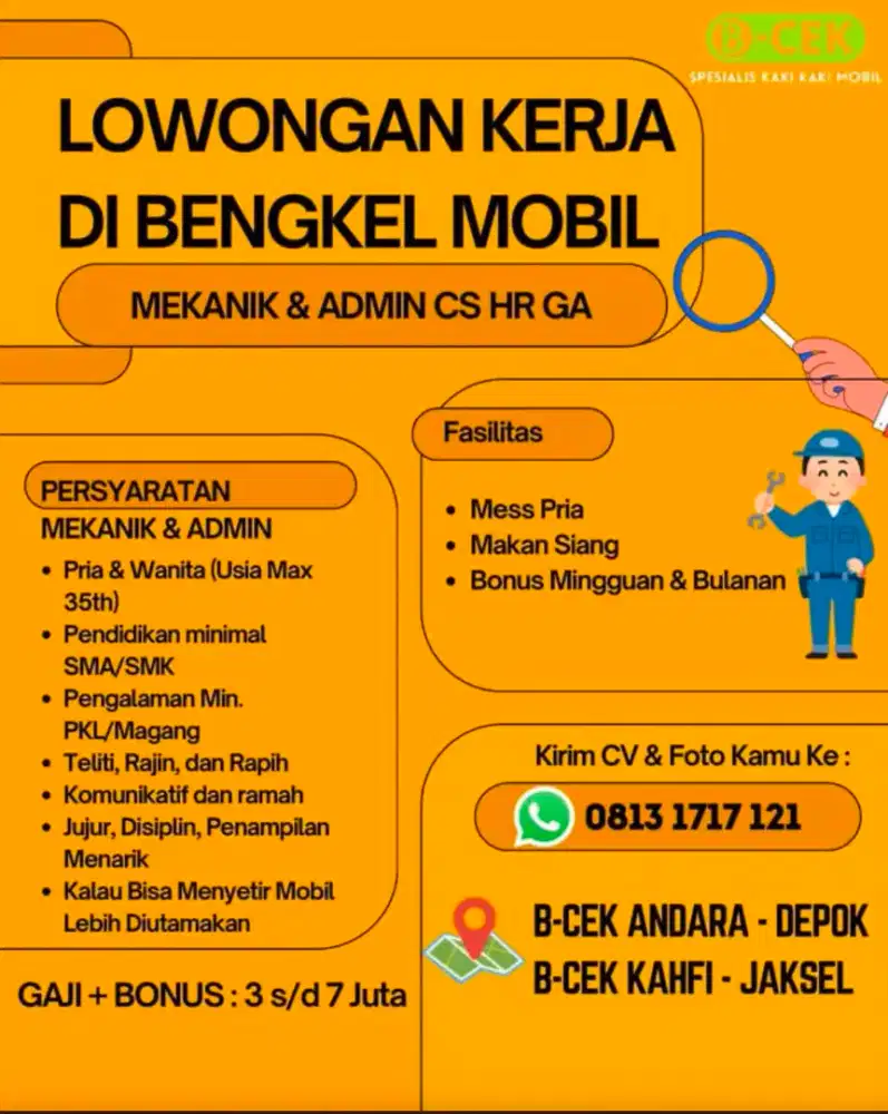 Lowongan Pekerjaan Bengkel Mobil
