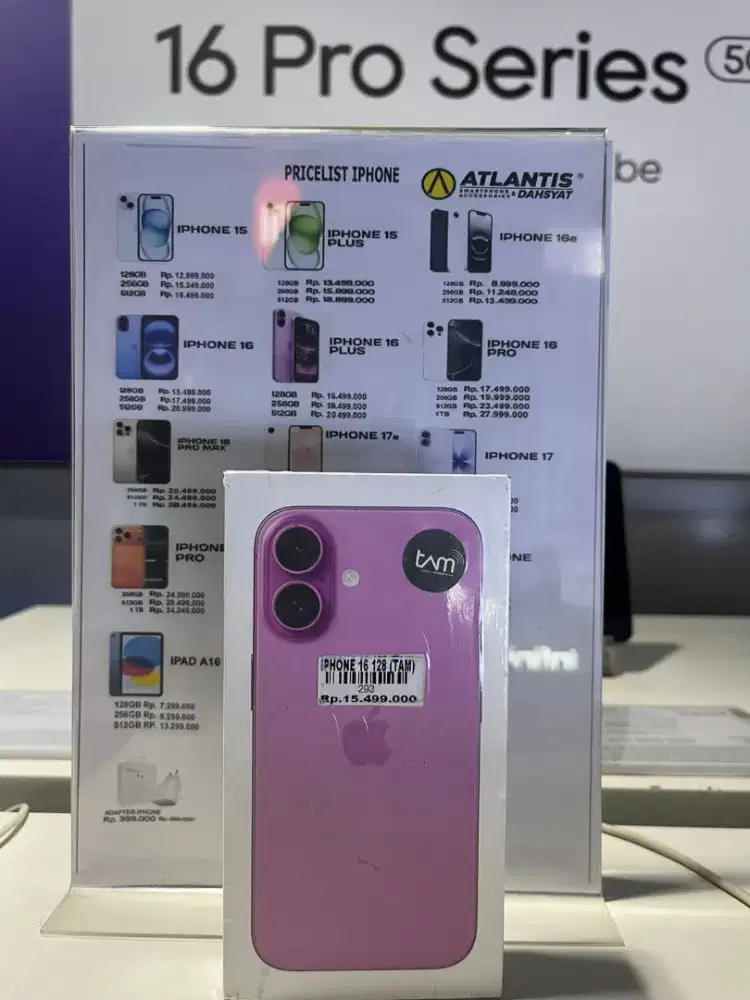 IPHONE 16 128 GB READY STOK DI TOKO ATLANTIS JEMPONG