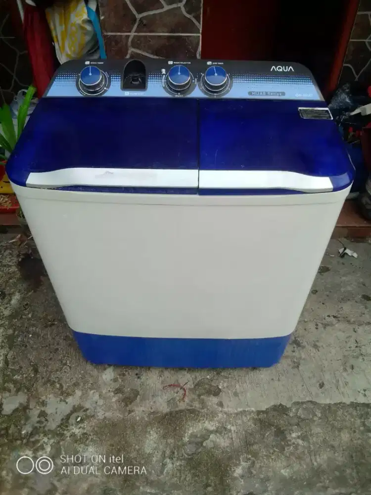 Jual mesin cuci merek AQUA hijab series kapasitas 8 kg normal semua