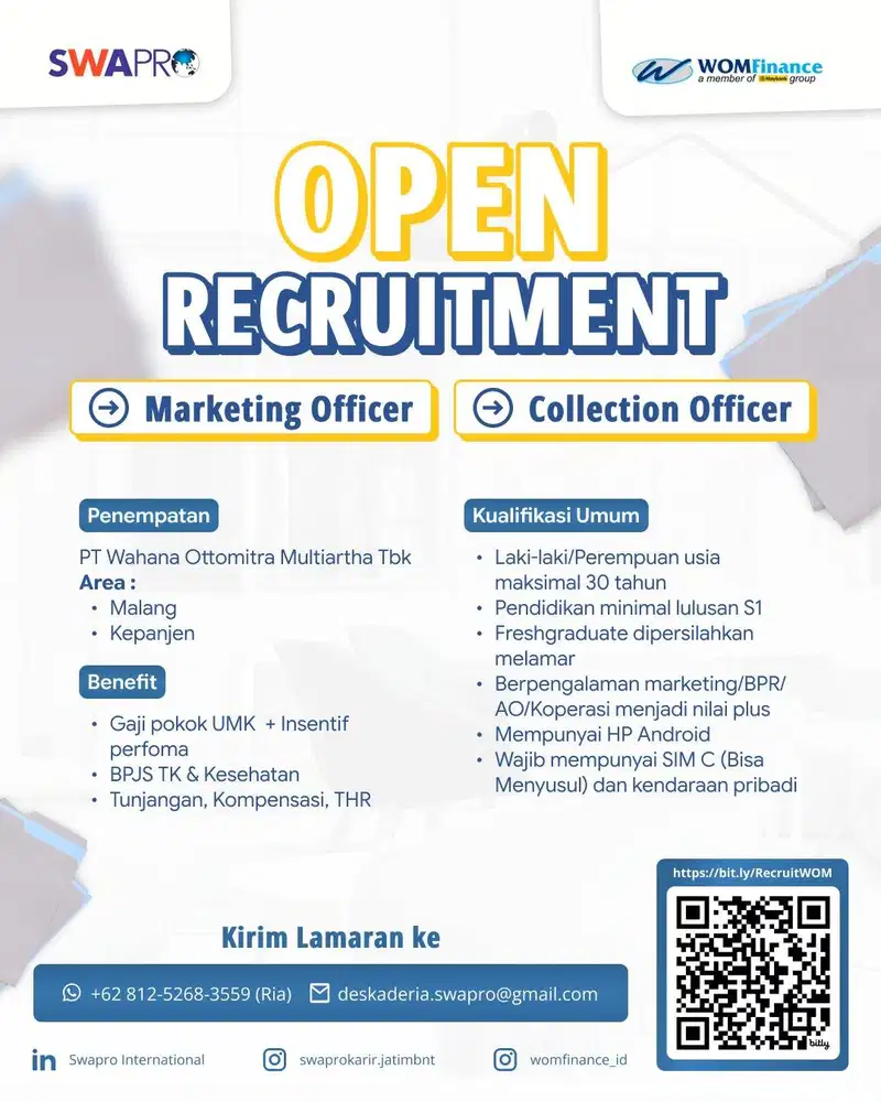 Loker Marketing Officer dan Collection Officer