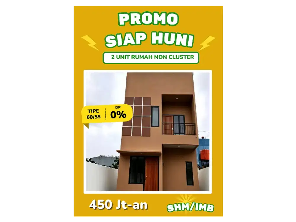 2 Rumah New 2 Lantai Free All Biaya DP Min 0% di Pusat Kota Depok