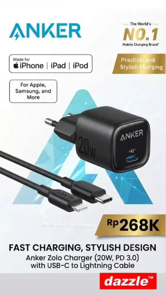 Tc anker set zolo 20 Watt c to lightning mfi black/B2699L11