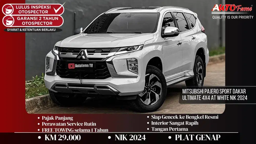 MITSUBISHI PAJERO SPORT DAKAR ULTIMATE 4X4 AT WHITE NIK 2024