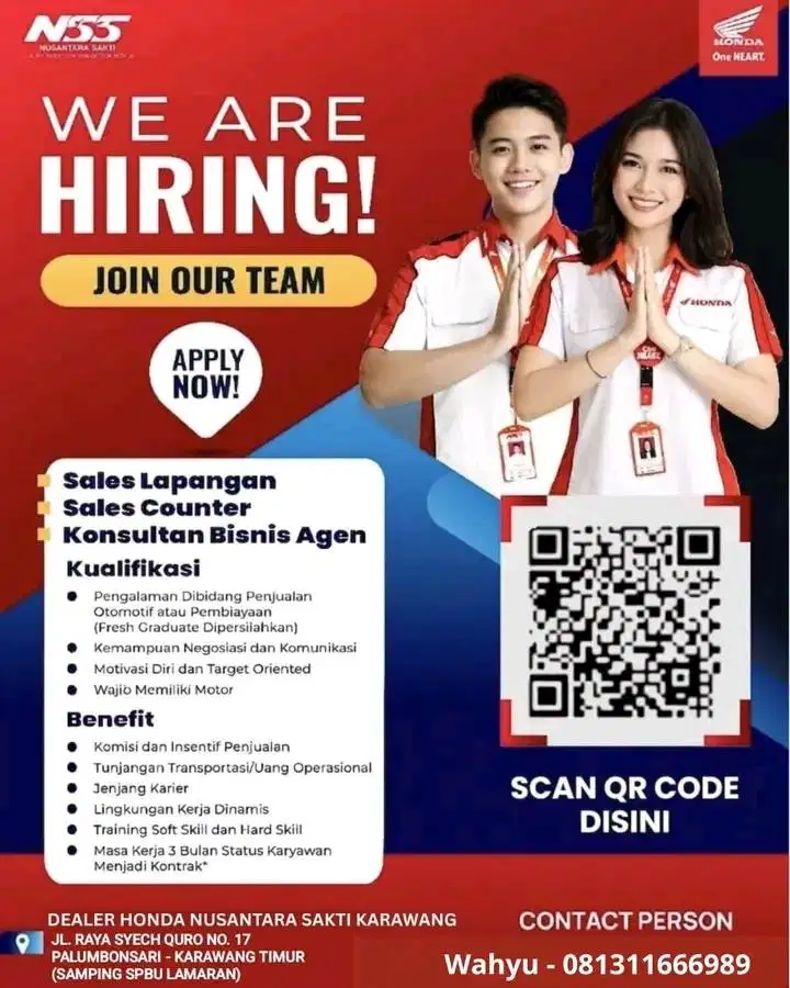 LOKER SALES LAPANGAN HONDA