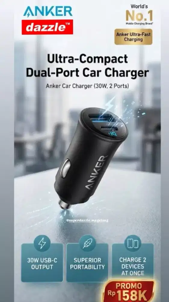 Saver anker 30 Watt 2 port black