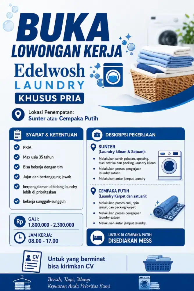 Lowongan Kerja Laundry Khusus Cowok