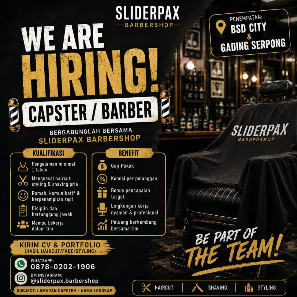 Lowongan Capster Sliderpax