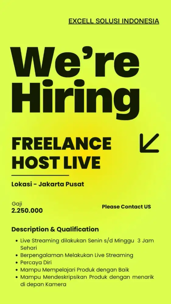 Dibuka Lowongan Pekerjaan Freelance Sebagai Host Live