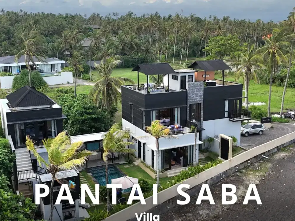 Villa Tepi Pantai Saba Gianyar Bergaya Modern Tropical Bangunan Baru