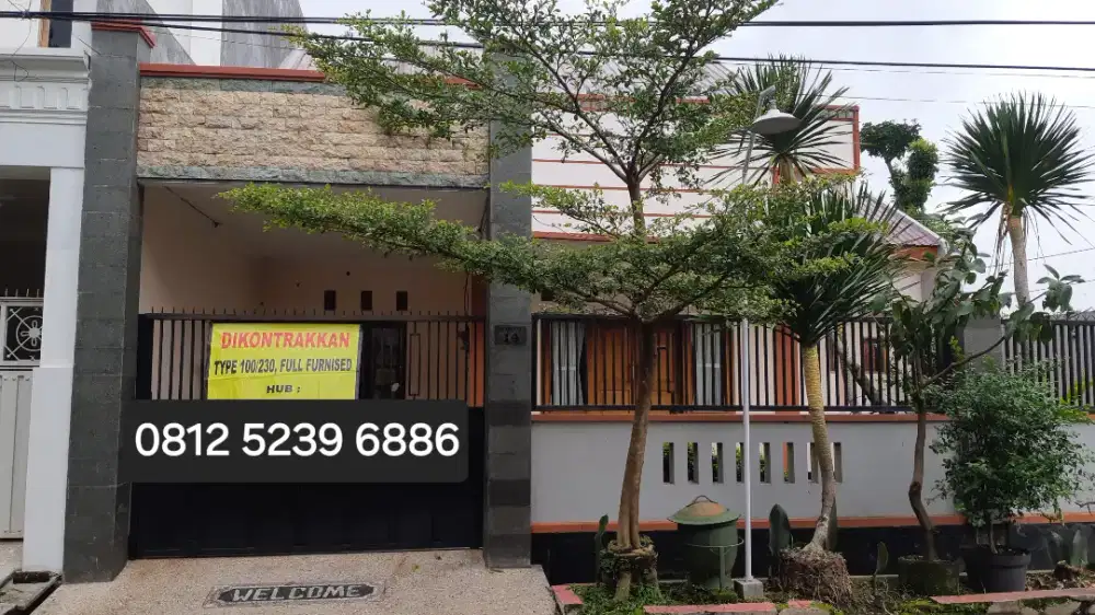 Disewakan rumah sudut Asri  Fully Furnished di Sawojajar Malang