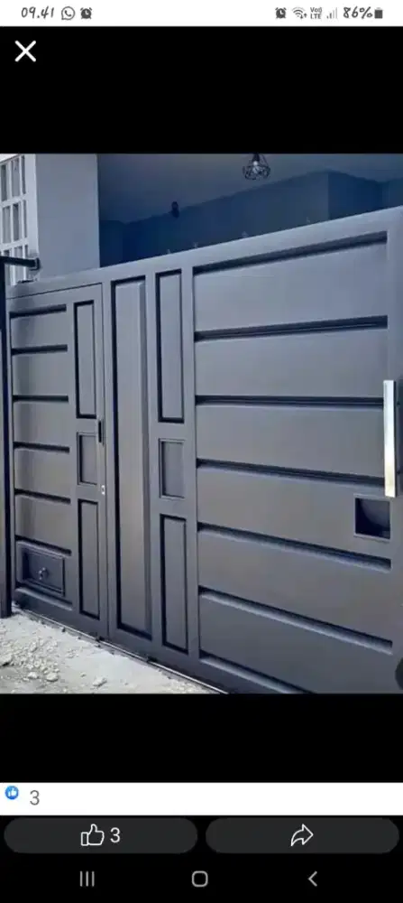 Pintu pagar motif bunga