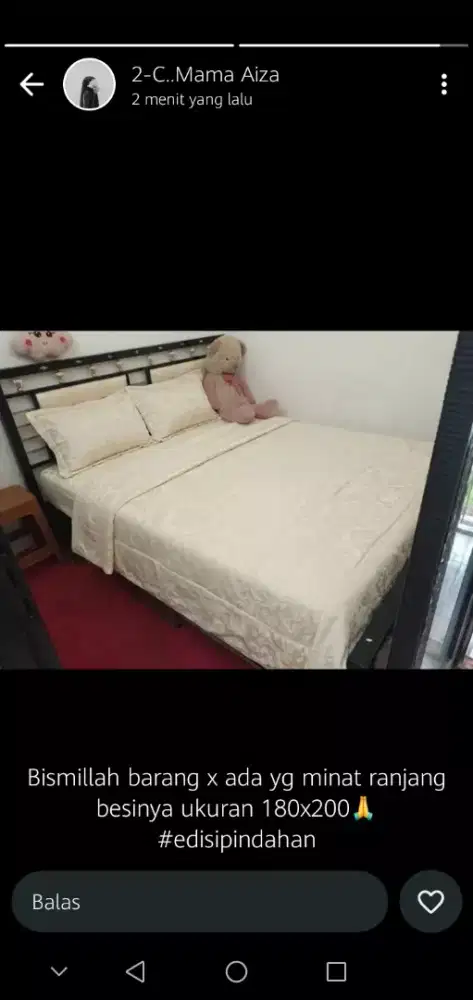 Dijual, hanya ranjang nya saja..