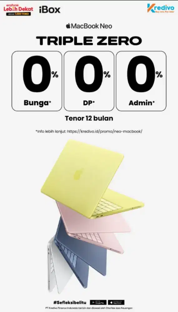 Macbook Neo 128gb Bisa Cicilan tanpa dp dan bunga 0%
