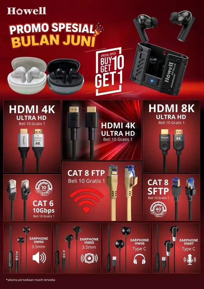 Kabel HDMI Buy 10 Get 1 free
