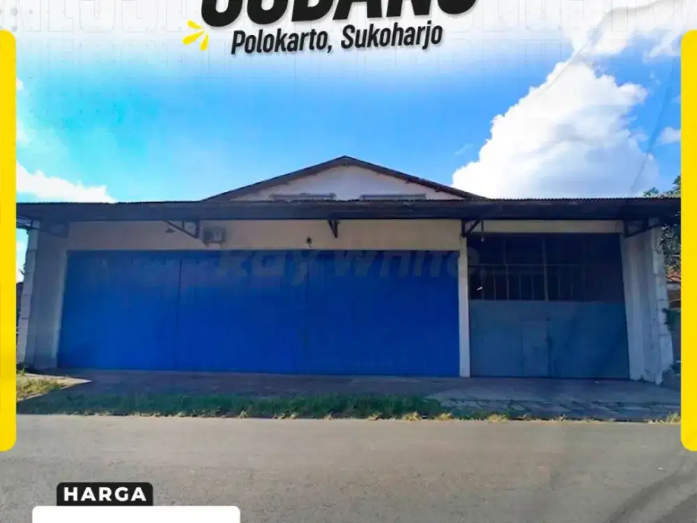 Gudang Industri Siap Pakai di Polokarto Sukoharjo Luas 1007m² Listrik 3 Phase