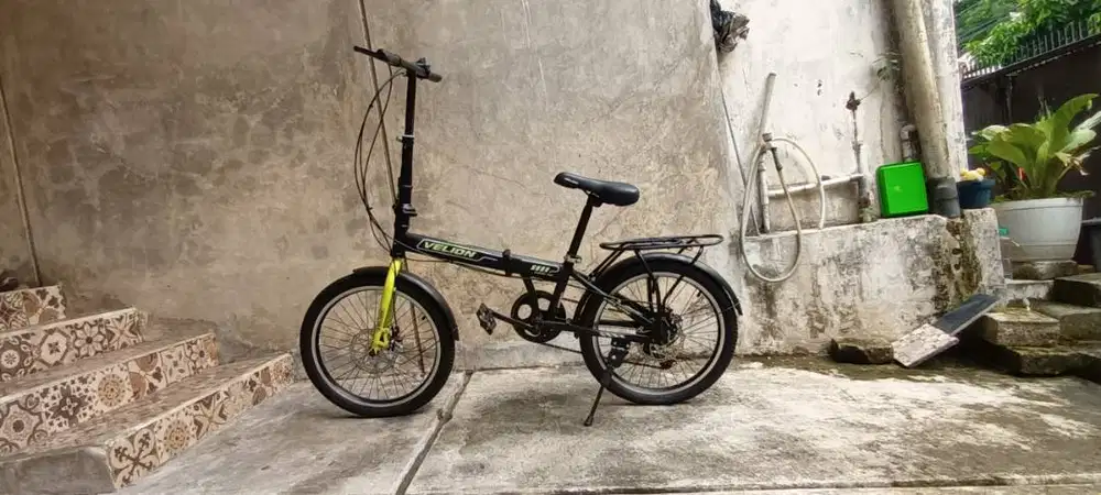Sepeda lipat velion DB74 20 inch 7 speed disc cakram dan boncengan