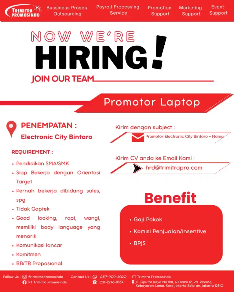 Promotor Laptop EC Bintaro