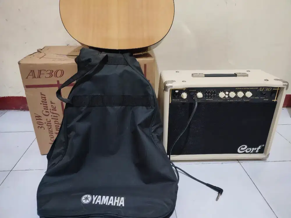Paket Yamaha FX310 Accoustic Electric & Ampli Gitar Cort AF30