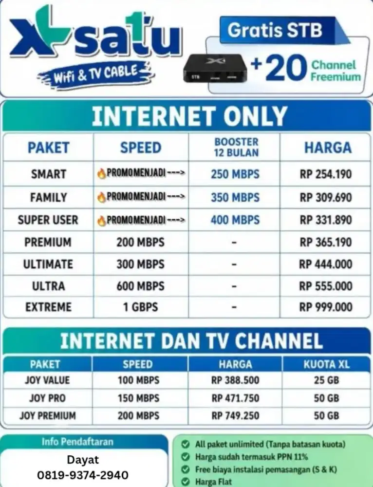 Wifi xlsatu promo