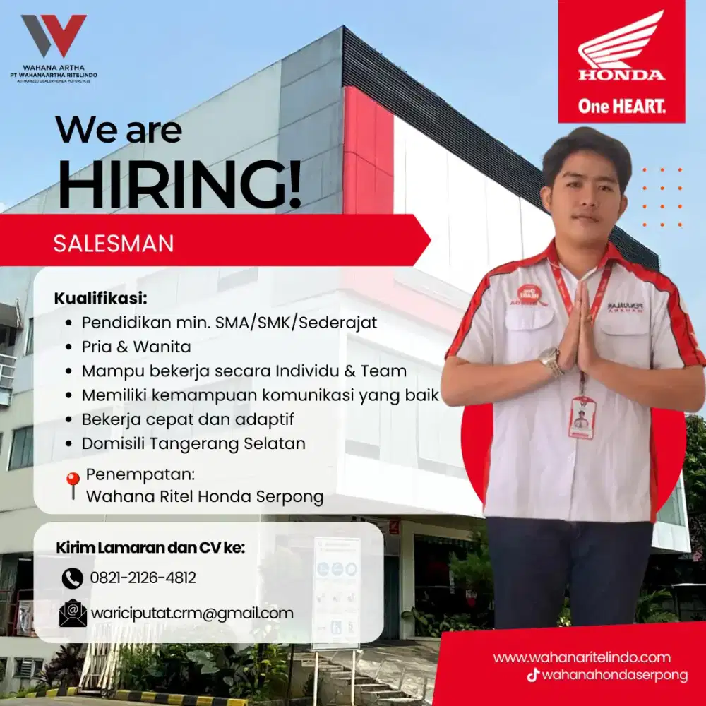 Dibutuhkan sales marketing motor