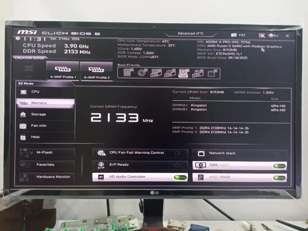 Ram ddr 4 Kingston Fury 4x2 Garansi Lifetime