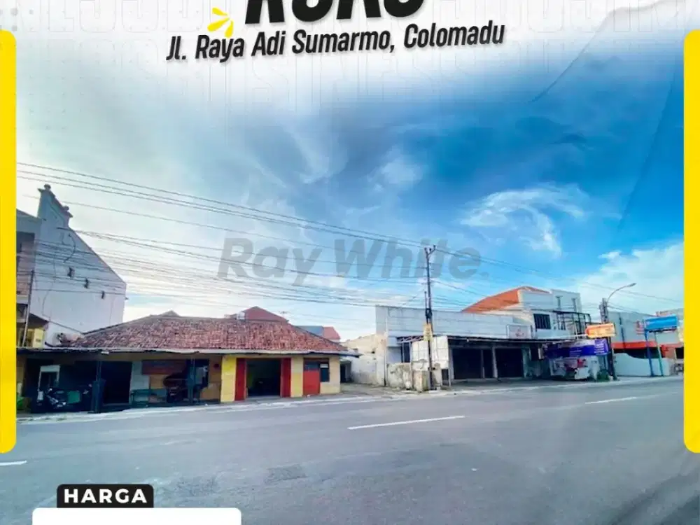 Ruko Ekstra Luas di Jl Raya Adi Sumarmo Colomadu Strategis Lebar Depan 23m