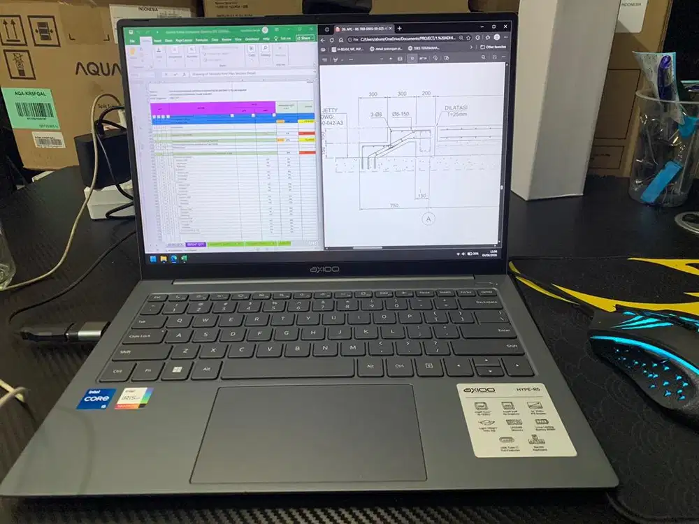 Laptop Axioo Hype R5 Full HD+ (1920x1200) IPS, RAM : 24gb, SSD : 512gb