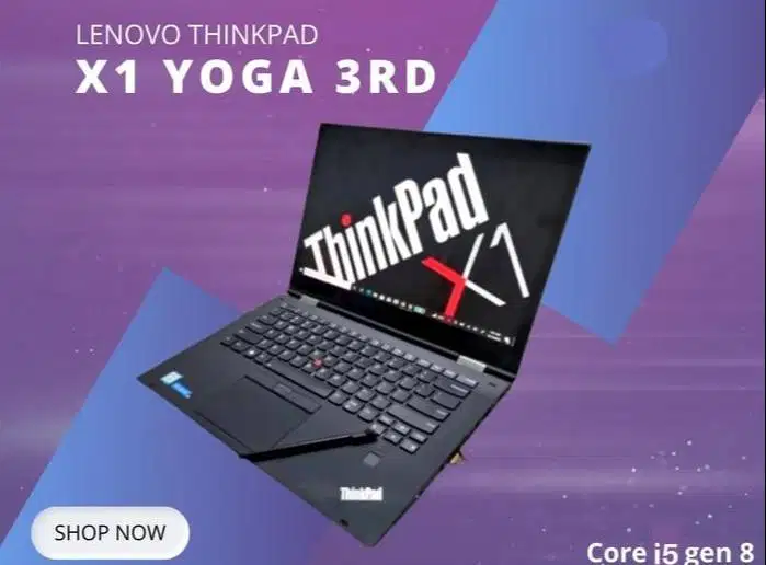 Laptop Lenovo Thinkpad X1 Yoga touchscreen Core i5-8250u Ram 8GB N-RV