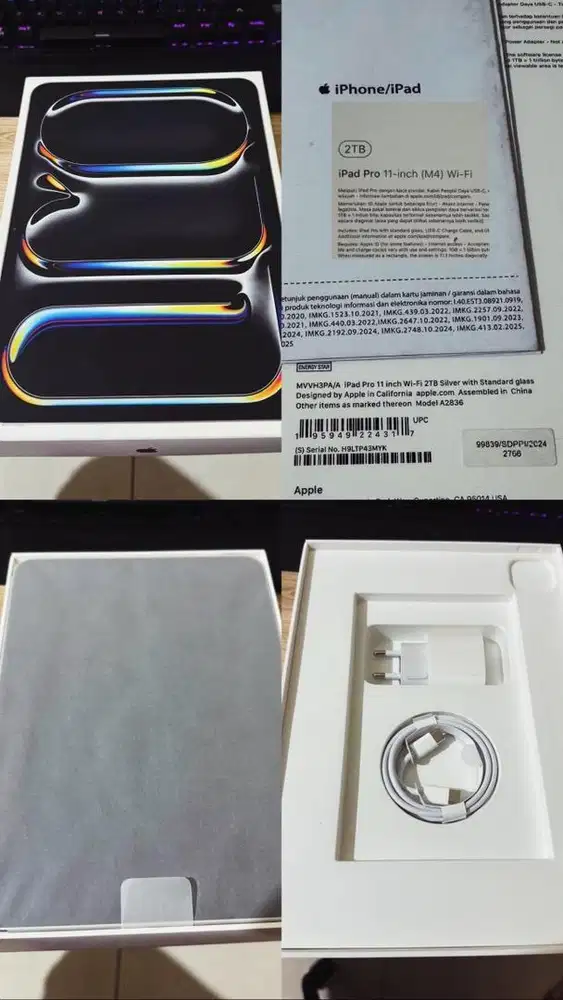 Ipad Pro M4 11inch 2TB ibox mulus lengkappp, garansi belum on