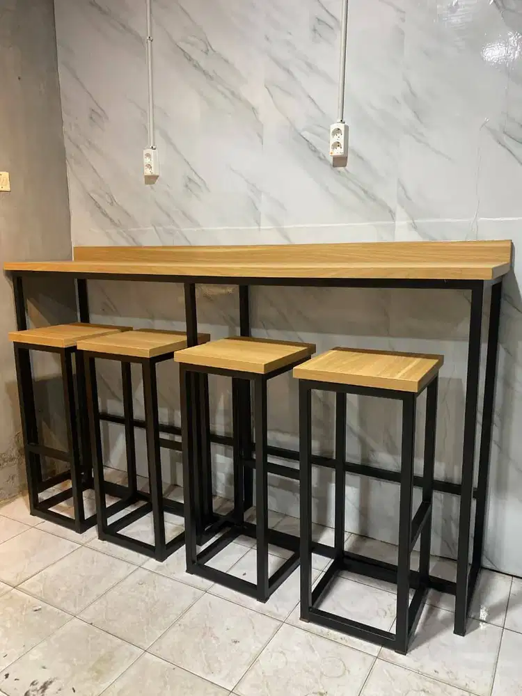 SET MEJA DAN KURSI BAR /MEJA BAR CAFE/MEJA BAR INDUSTRIAL