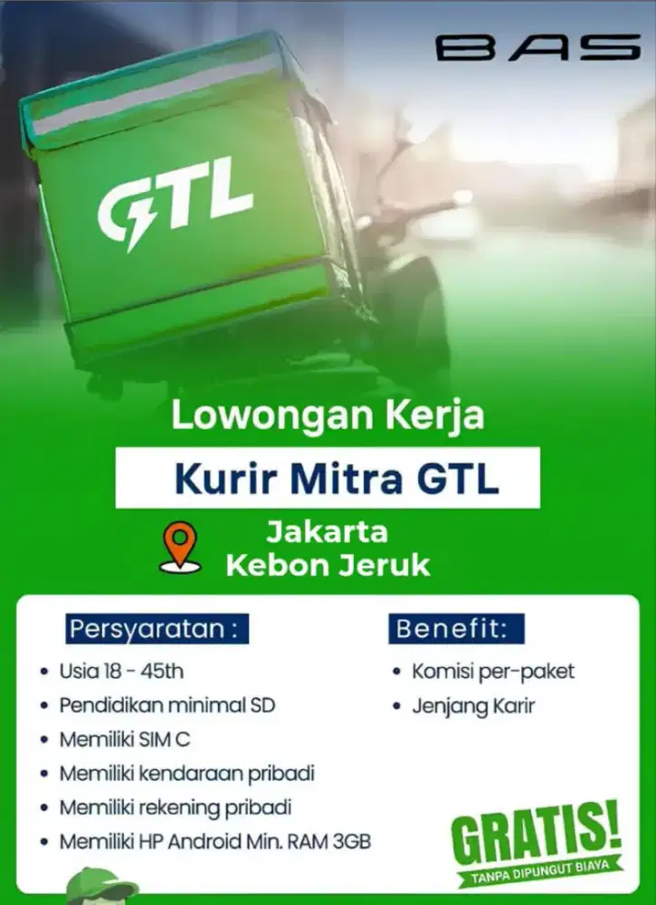 Loker Mitra Kurir GTL ( Gotologistik) Tiktok