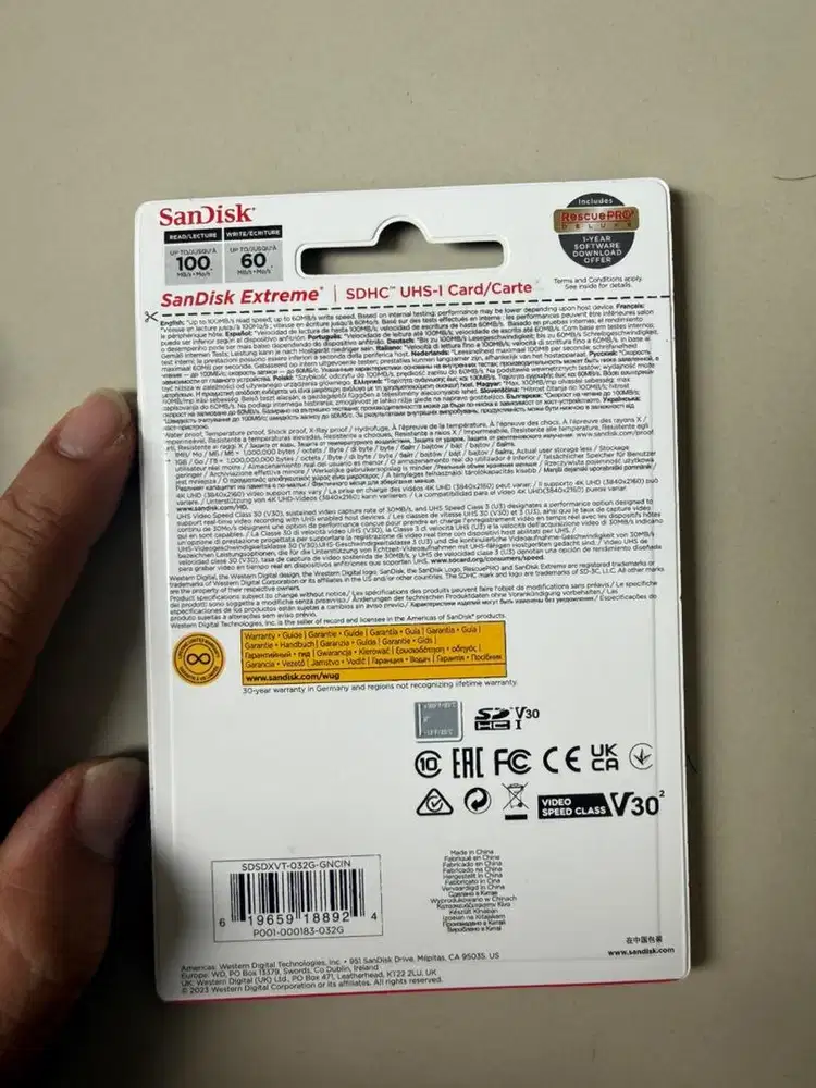 Sdxc Sandisk Original 32Gb Extreme