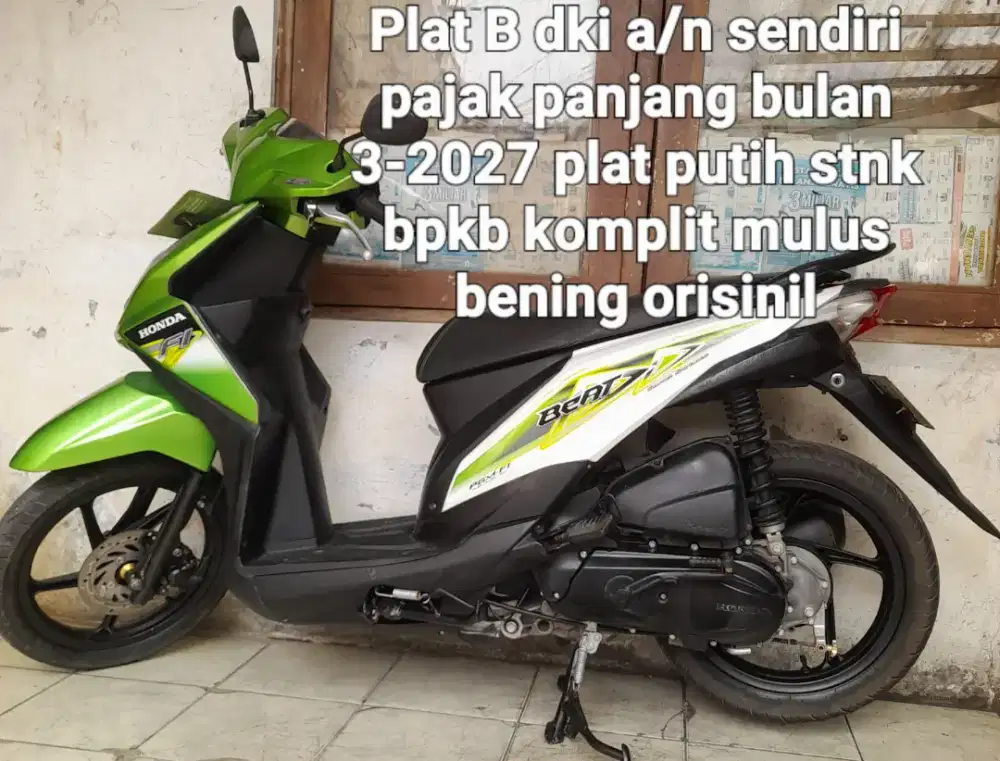 Honda beat f1 2013 cw asli putih hijau B dki pajak panjang