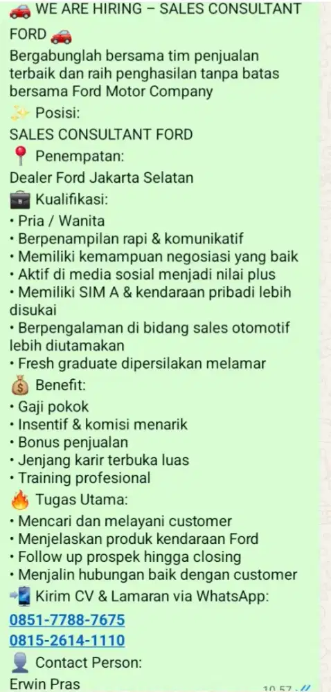 Marketing Sales Mobil Ford