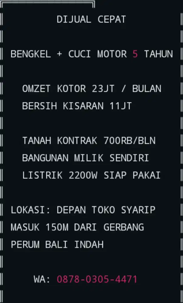 bengkel motor dan cucian motor